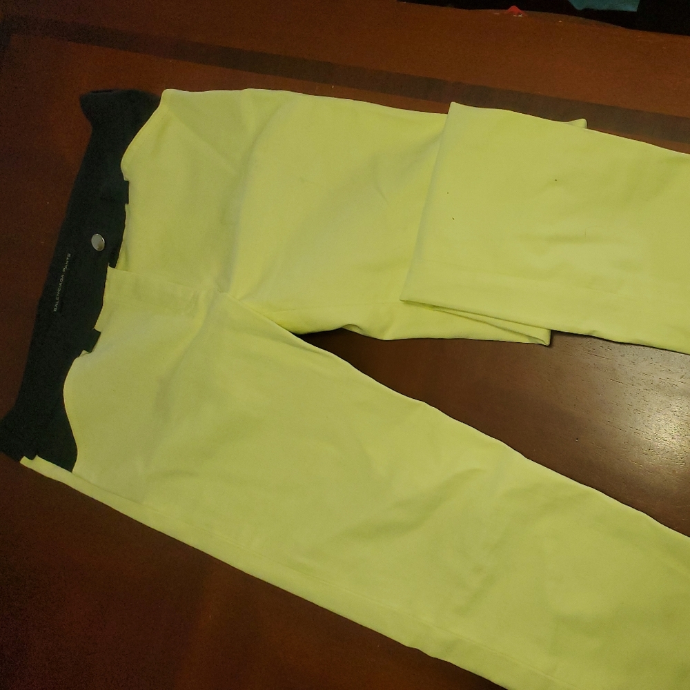 Neon yellow Balenciaga jeans